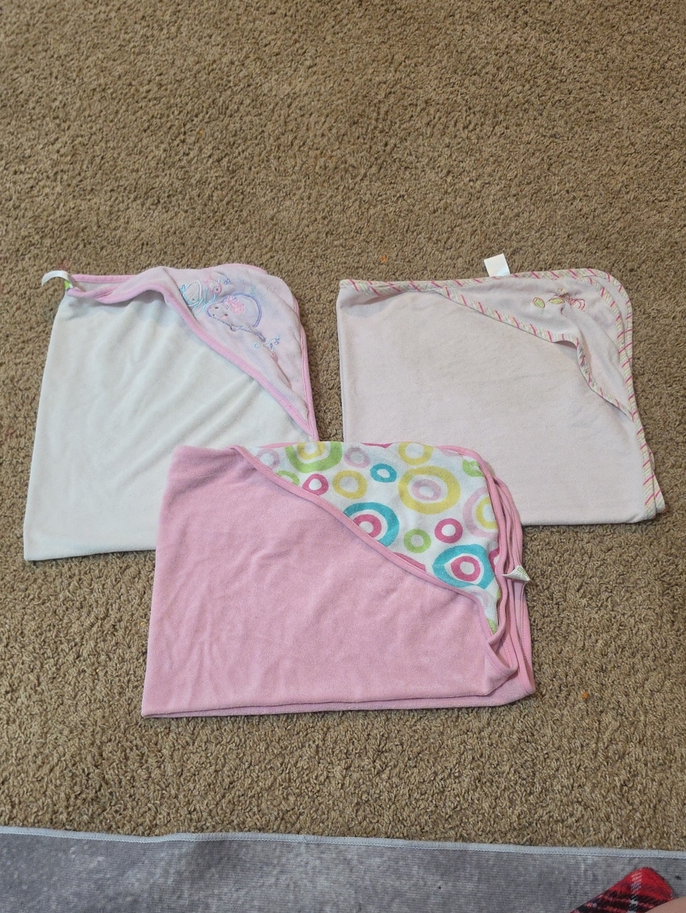 Baby Hooded Bath Towels - Pink Assorted Set